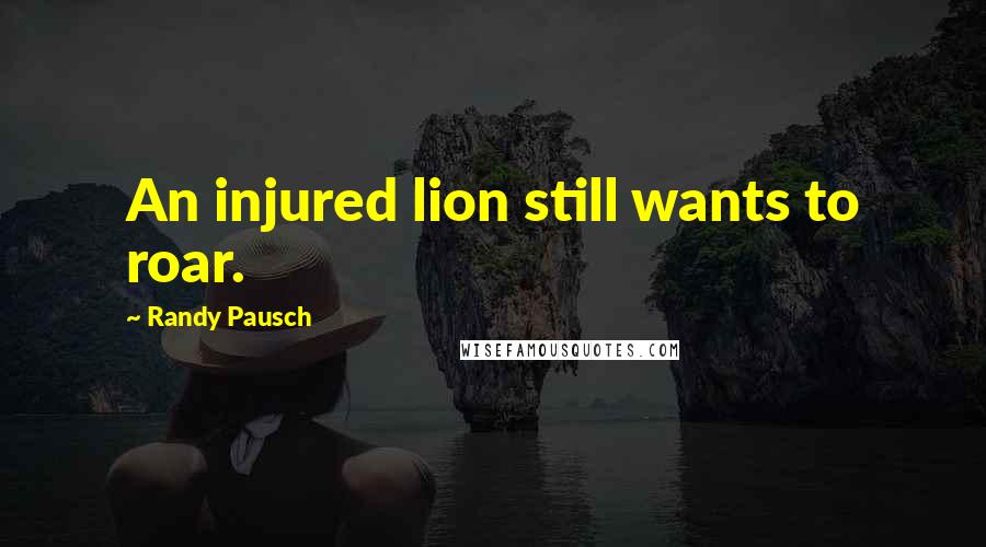 Randy Pausch Quotes: An injured lion still wants to roar.