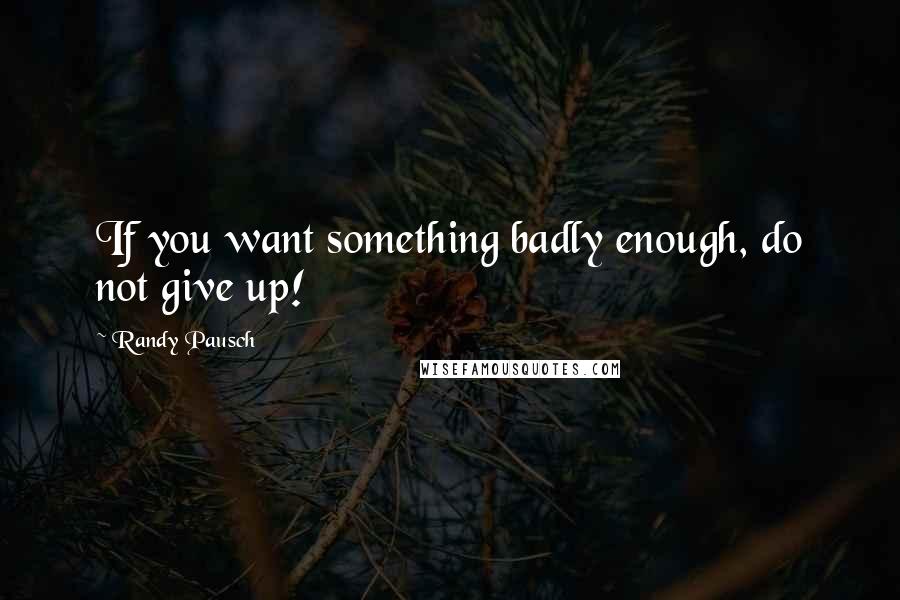 Randy Pausch Quotes: If you want something badly enough, do not give up!