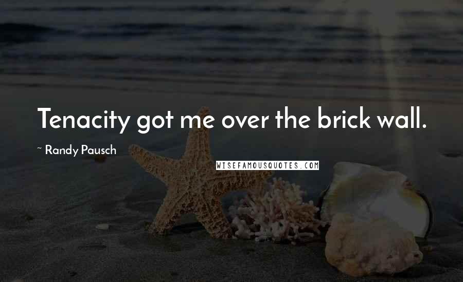 Randy Pausch Quotes: Tenacity got me over the brick wall.