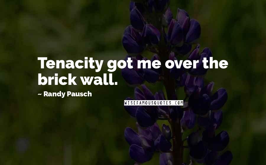 Randy Pausch Quotes: Tenacity got me over the brick wall.