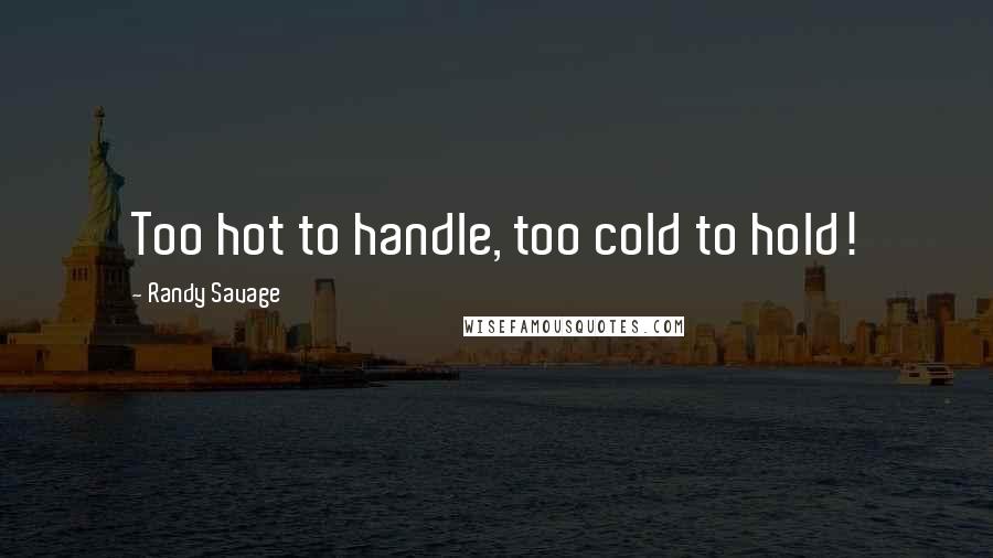 Randy Savage Quotes: Too hot to handle, too cold to hold!