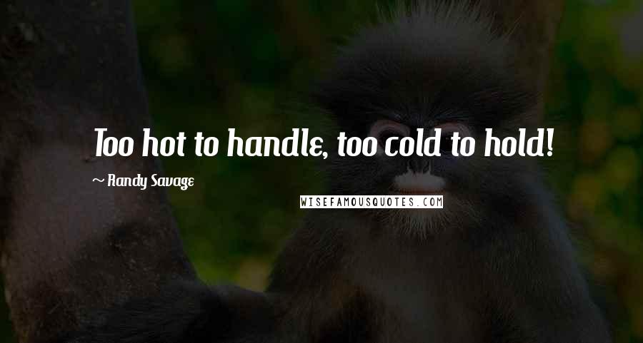 Randy Savage Quotes: Too hot to handle, too cold to hold!