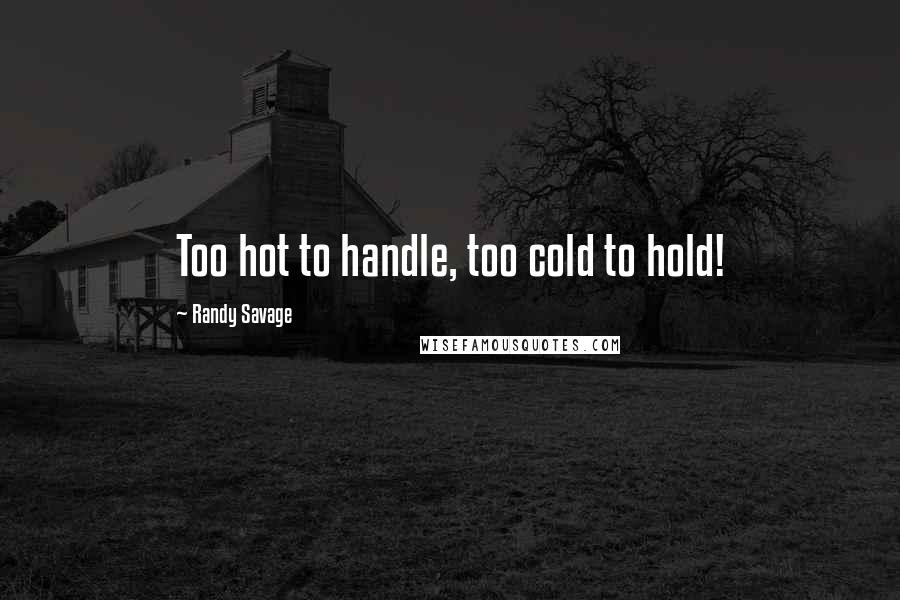 Randy Savage Quotes: Too hot to handle, too cold to hold!