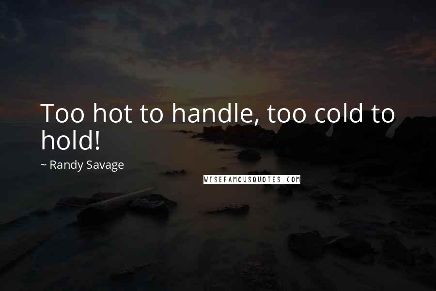 Randy Savage Quotes: Too hot to handle, too cold to hold!