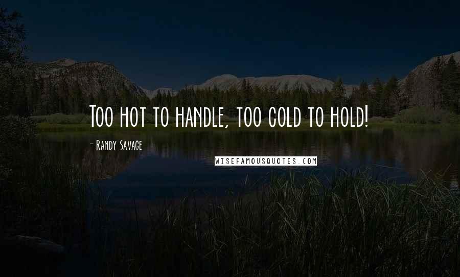Randy Savage Quotes: Too hot to handle, too cold to hold!