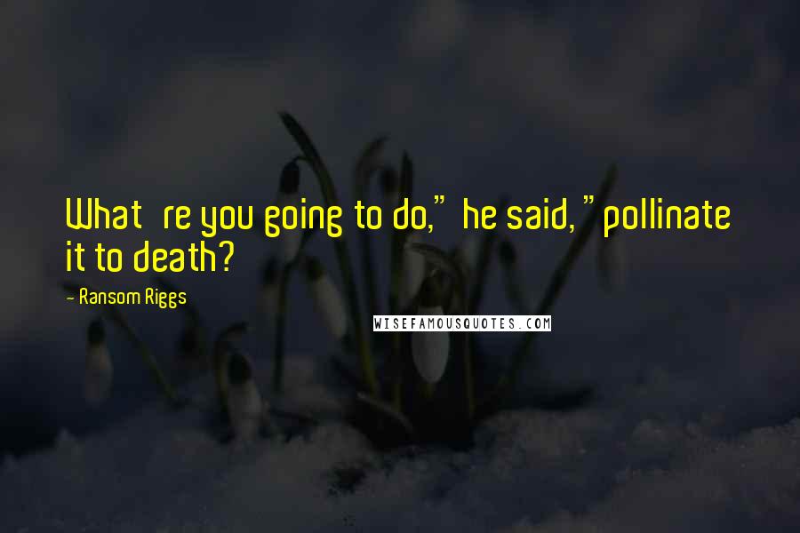 Ransom Riggs Quotes: What're you going to do," he said, "pollinate it to death?