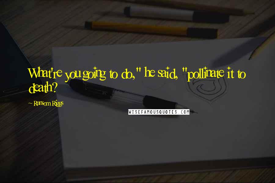 Ransom Riggs Quotes: What're you going to do," he said, "pollinate it to death?