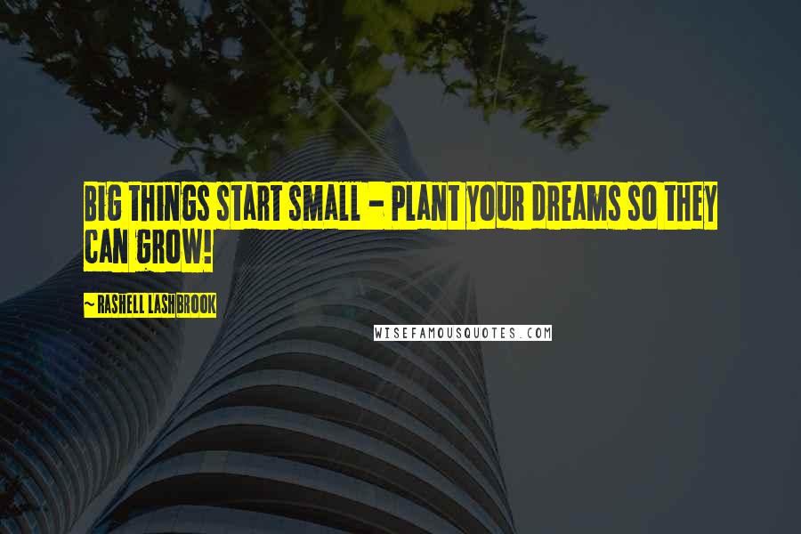 Rashell Lashbrook Quotes: Big things start small - Plant your dreams so they can grow!