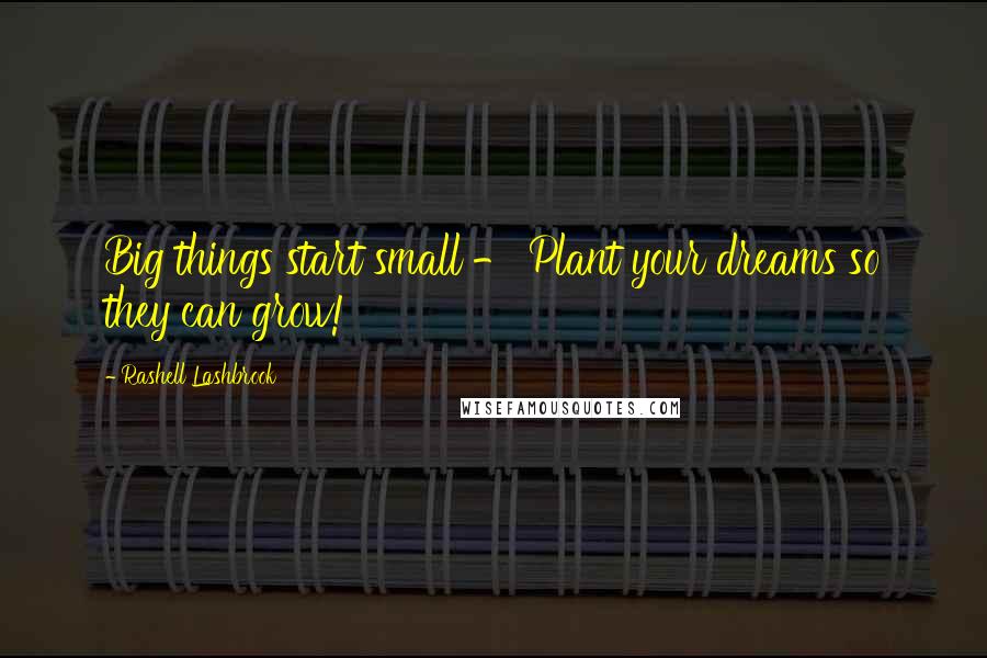 Rashell Lashbrook Quotes: Big things start small - Plant your dreams so they can grow!