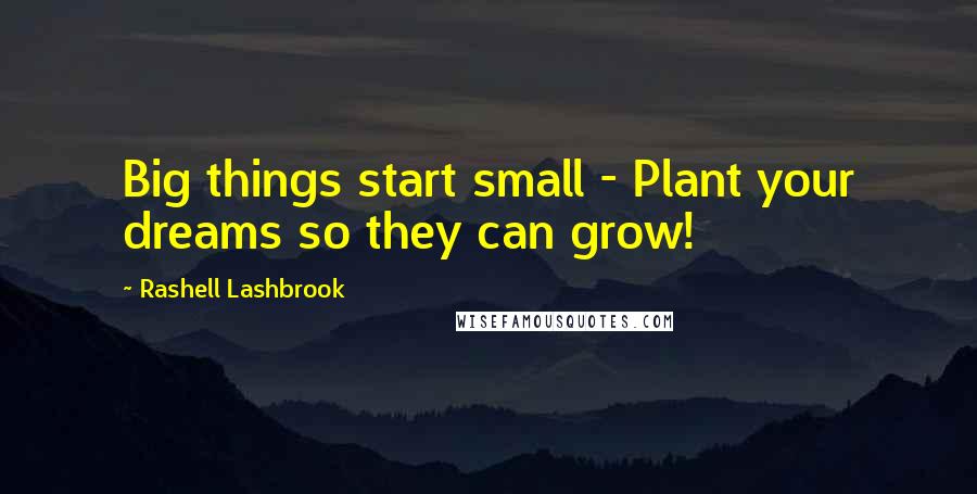 Rashell Lashbrook Quotes: Big things start small - Plant your dreams so they can grow!