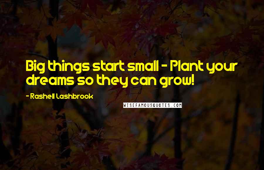 Rashell Lashbrook Quotes: Big things start small - Plant your dreams so they can grow!