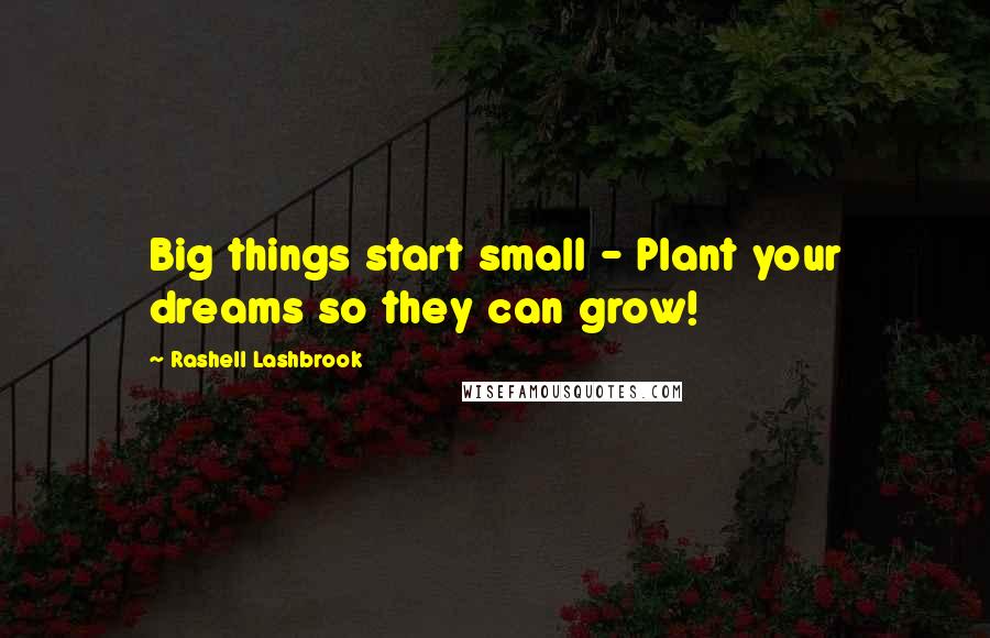 Rashell Lashbrook Quotes: Big things start small - Plant your dreams so they can grow!