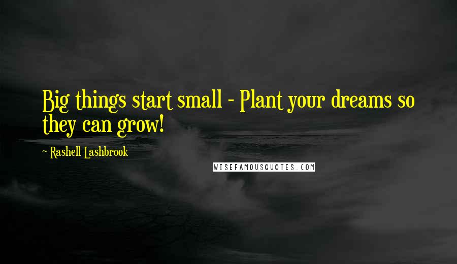 Rashell Lashbrook Quotes: Big things start small - Plant your dreams so they can grow!