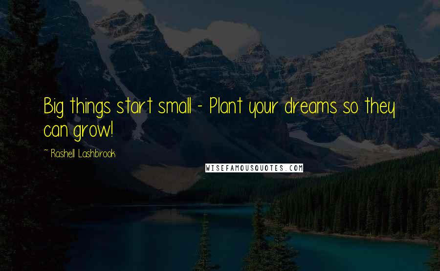 Rashell Lashbrook Quotes: Big things start small - Plant your dreams so they can grow!