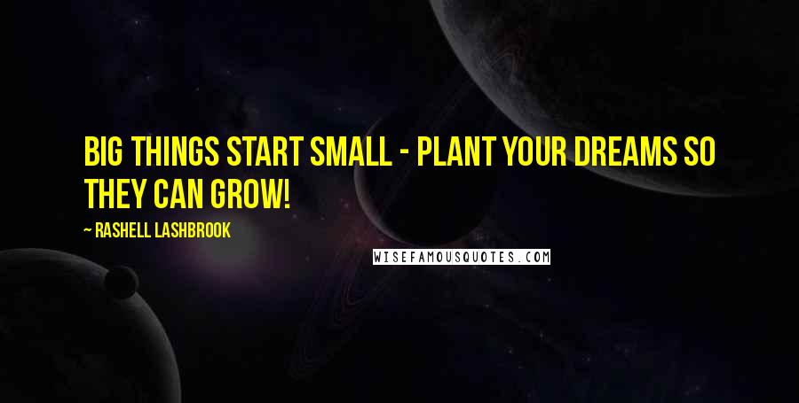 Rashell Lashbrook Quotes: Big things start small - Plant your dreams so they can grow!