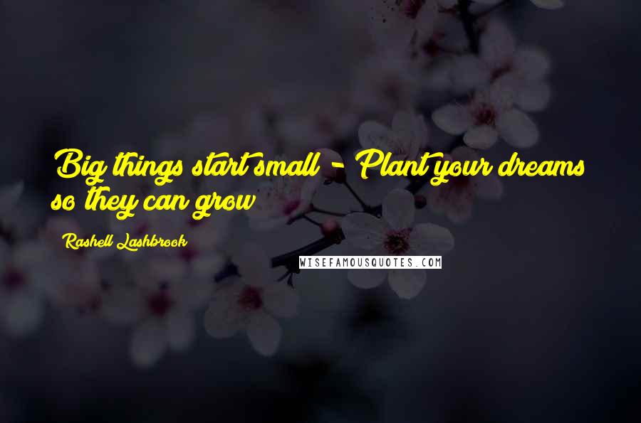 Rashell Lashbrook Quotes: Big things start small - Plant your dreams so they can grow!