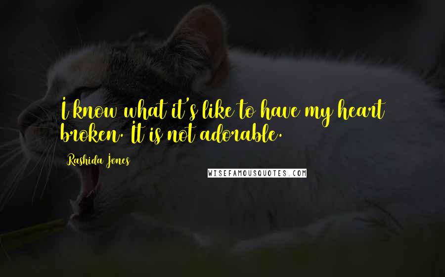 Rashida Jones Quotes: I know what it's like to have my heart broken. It is not adorable.