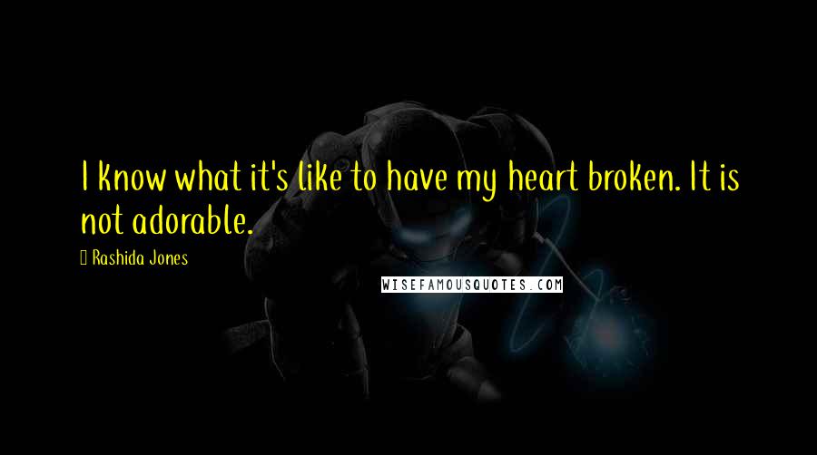 Rashida Jones Quotes: I know what it's like to have my heart broken. It is not adorable.