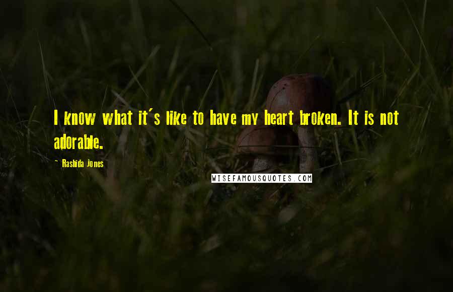 Rashida Jones Quotes: I know what it's like to have my heart broken. It is not adorable.