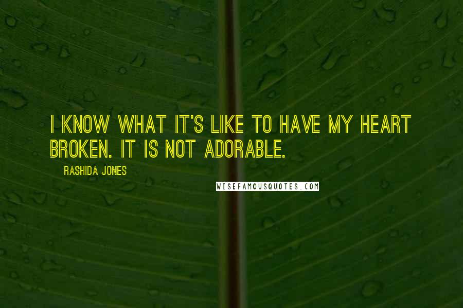 Rashida Jones Quotes: I know what it's like to have my heart broken. It is not adorable.