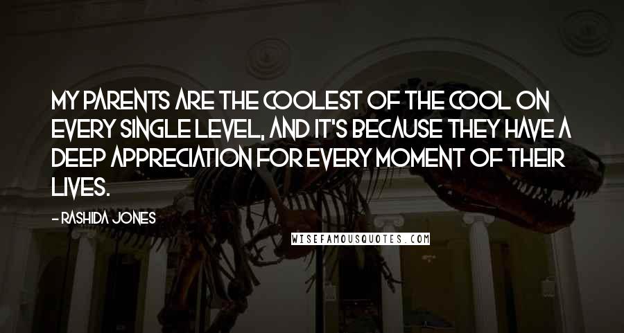 Rashida Jones Quotes: My parents are the coolest of the cool on every single level, and it's because they have a deep appreciation for every moment of their lives.