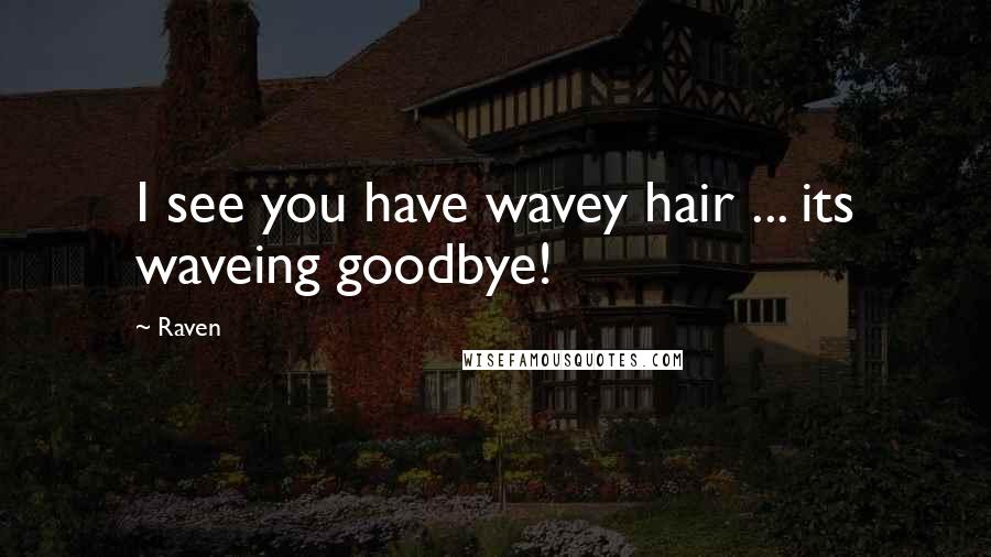 Raven Quotes: I see you have wavey hair ... its waveing goodbye!