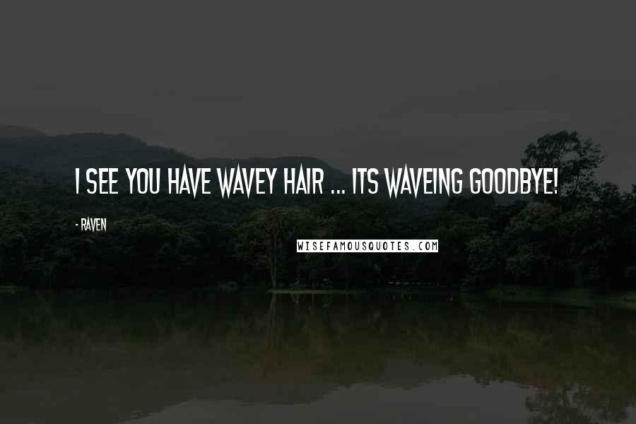 Raven Quotes: I see you have wavey hair ... its waveing goodbye!