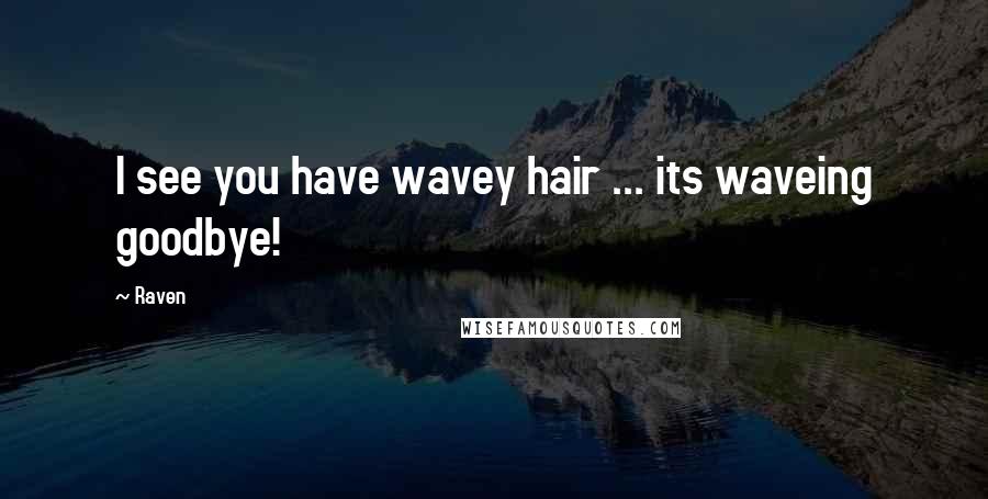 Raven Quotes: I see you have wavey hair ... its waveing goodbye!