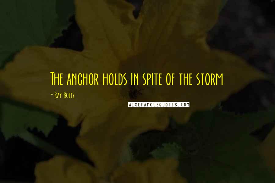 Ray Boltz Quotes: The anchor holds in spite of the storm