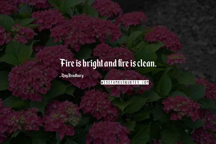 Ray Bradbury Quotes: Fire is bright and fire is clean.