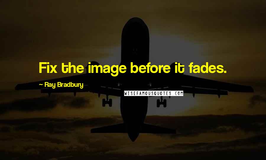 Ray Bradbury Quotes: Fix the image before it fades.