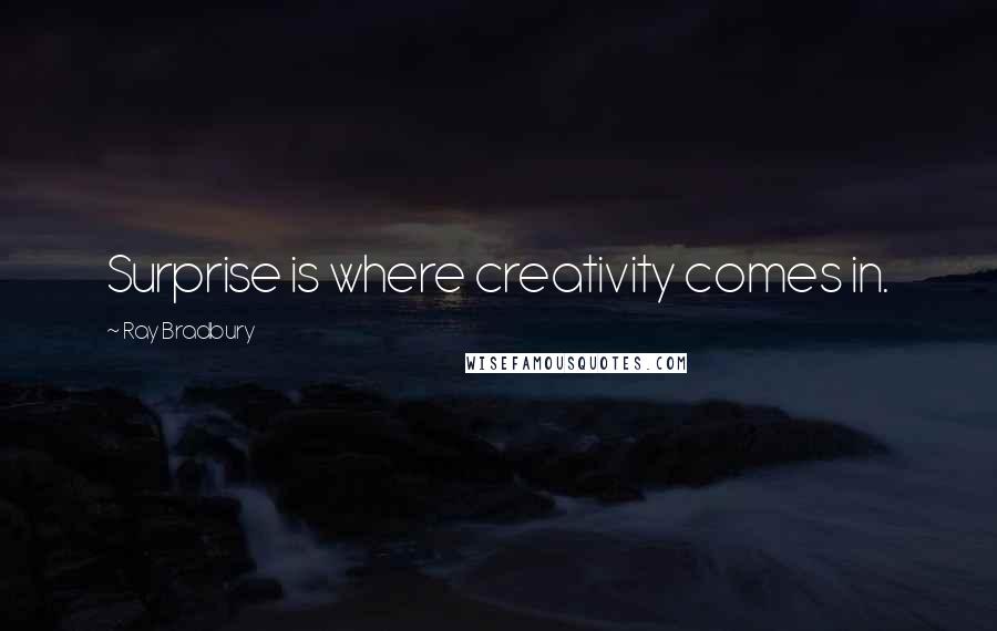 Ray Bradbury Quotes: Surprise is where creativity comes in.
