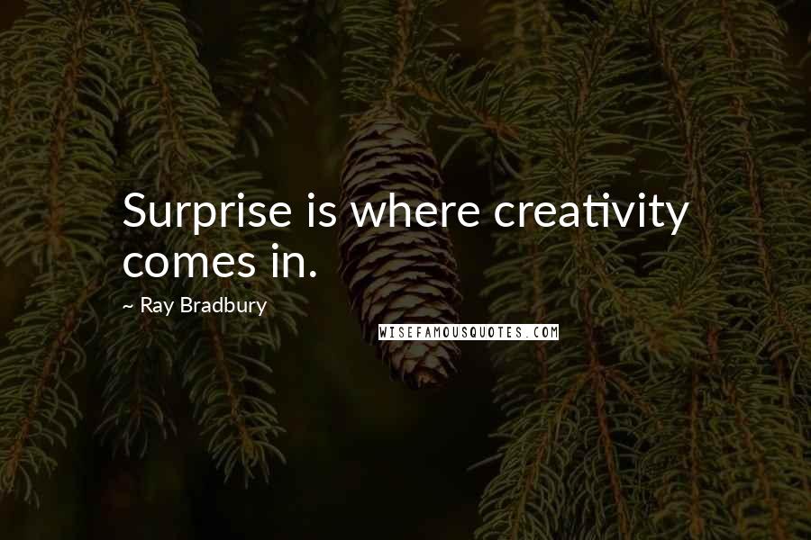 Ray Bradbury Quotes: Surprise is where creativity comes in.