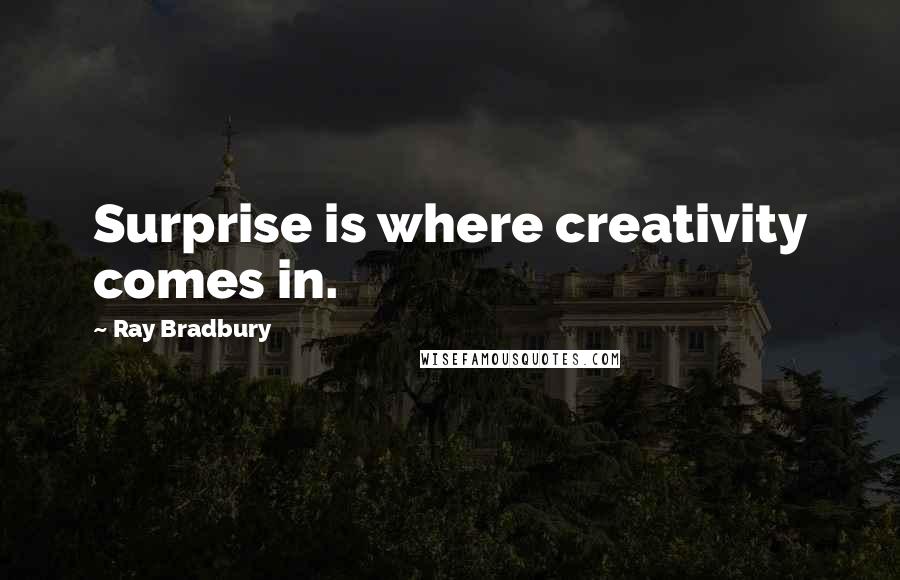 Ray Bradbury Quotes: Surprise is where creativity comes in.