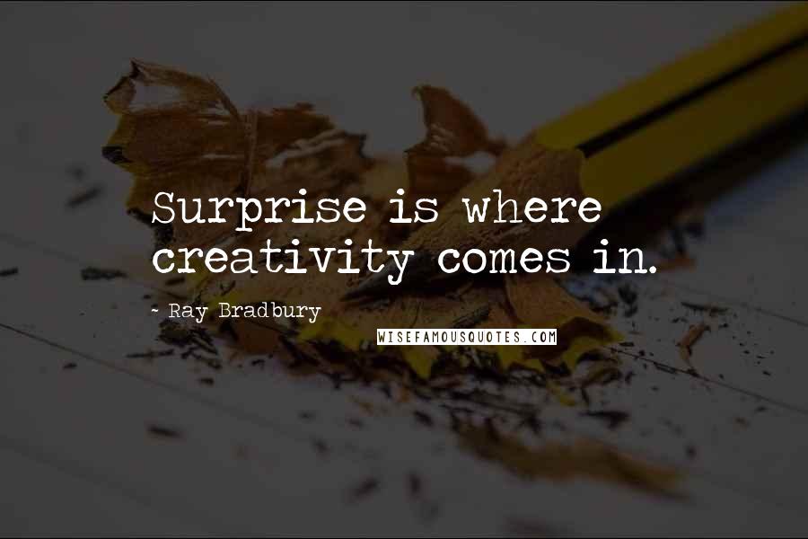 Ray Bradbury Quotes: Surprise is where creativity comes in.