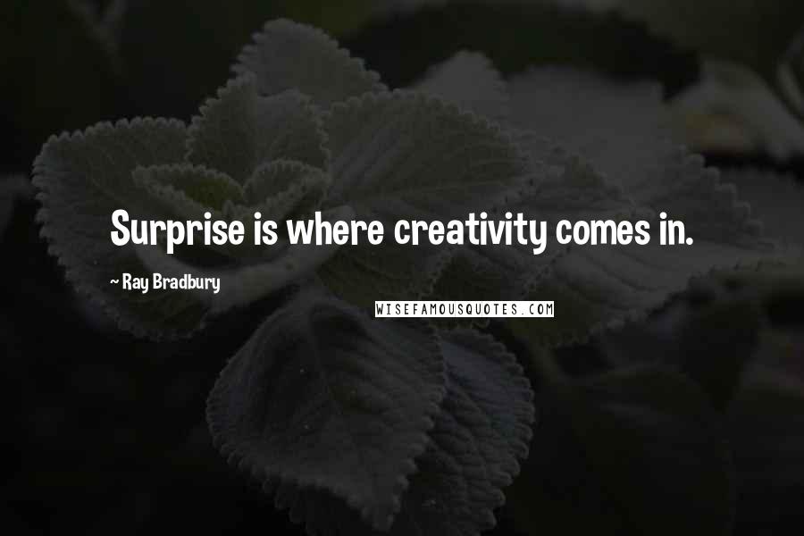 Ray Bradbury Quotes: Surprise is where creativity comes in.