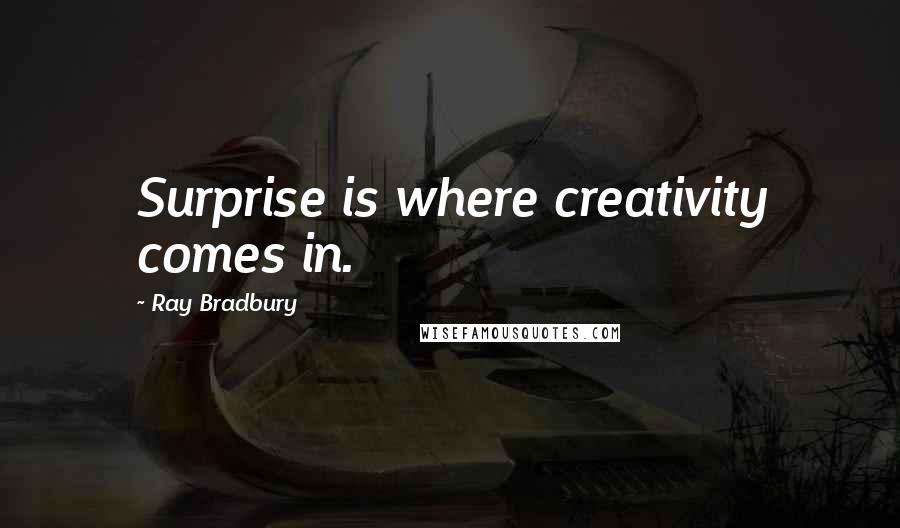 Ray Bradbury Quotes: Surprise is where creativity comes in.