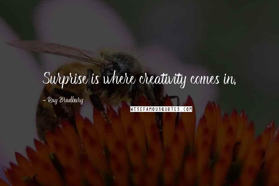 Ray Bradbury Quotes: Surprise is where creativity comes in.