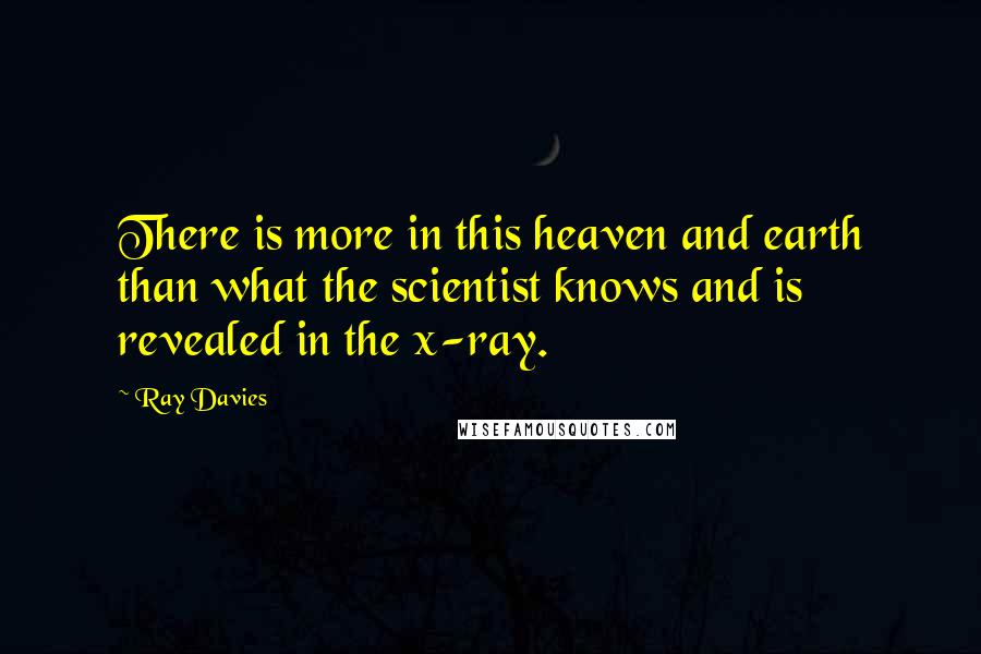 Ray Davies Quotes: There is more in this heaven and earth than what the scientist knows and is revealed in the x-ray.