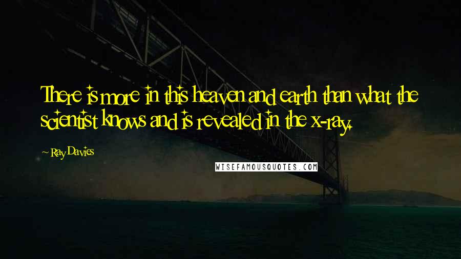 Ray Davies Quotes: There is more in this heaven and earth than what the scientist knows and is revealed in the x-ray.