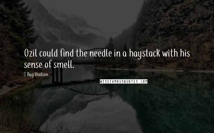 Ray Hudson Quotes: Ozil could find the needle in a haystack with his sense of smell.