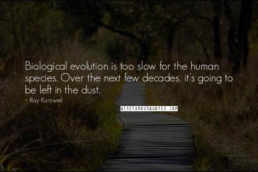 Ray Kurzweil Quotes: Biological evolution is too slow for the human species. Over the next few decades, it's going to be left in the dust.