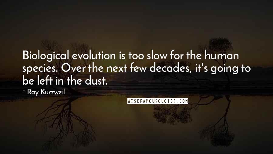 Ray Kurzweil Quotes: Biological evolution is too slow for the human species. Over the next few decades, it's going to be left in the dust.