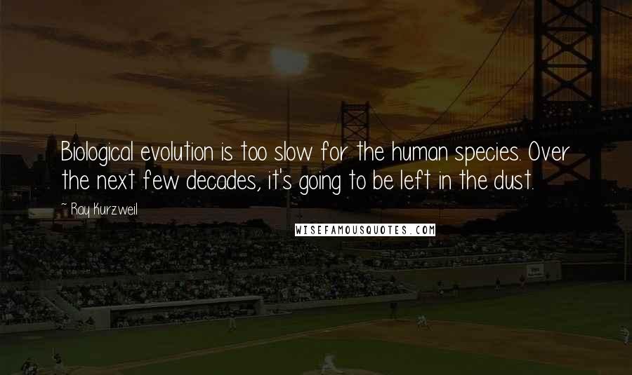 Ray Kurzweil Quotes: Biological evolution is too slow for the human species. Over the next few decades, it's going to be left in the dust.