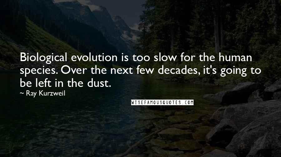 Ray Kurzweil Quotes: Biological evolution is too slow for the human species. Over the next few decades, it's going to be left in the dust.