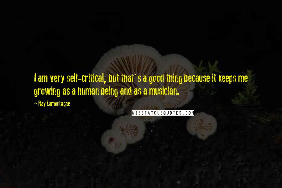 Ray Lamontagne Quotes: I am very self-critical, but that's a good thing because it keeps me growing as a human being and as a musician.