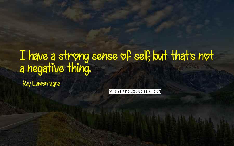 Ray Lamontagne Quotes: I have a strong sense of self, but that's not a negative thing.