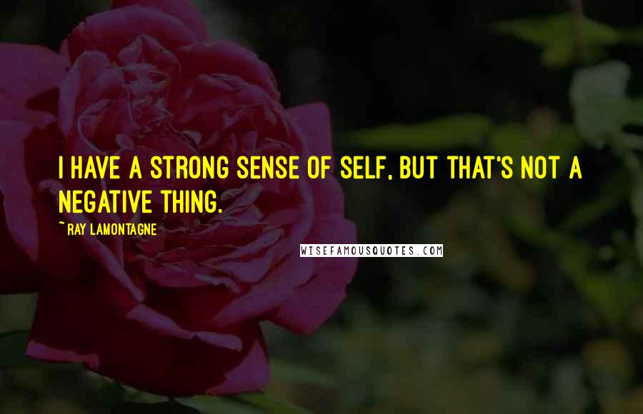 Ray Lamontagne Quotes: I have a strong sense of self, but that's not a negative thing.