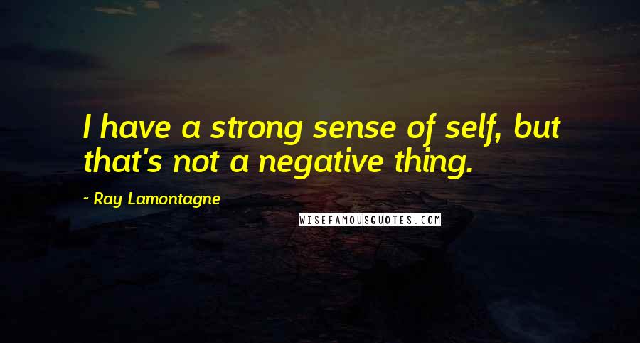 Ray Lamontagne Quotes: I have a strong sense of self, but that's not a negative thing.