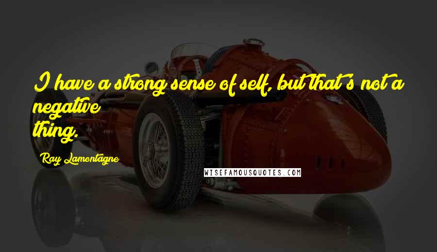 Ray Lamontagne Quotes: I have a strong sense of self, but that's not a negative thing.